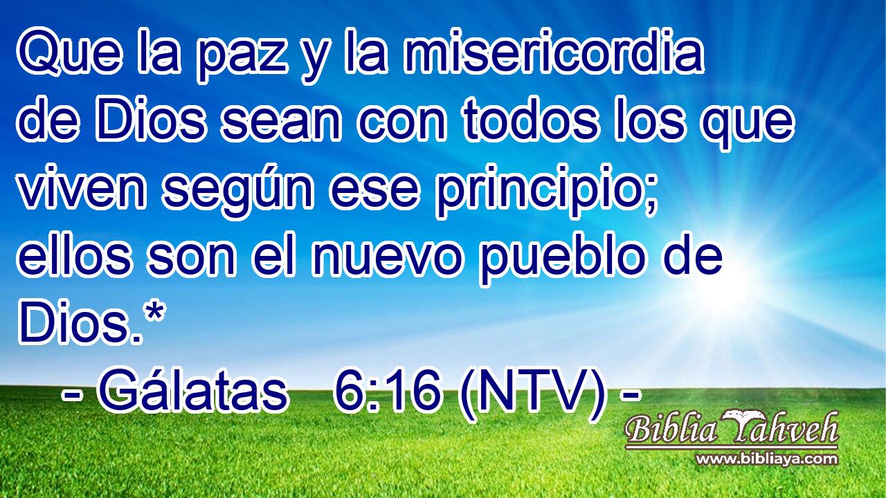 Que la paz y la misericordia de Dios sean con todos los que viven según ese principio; ellos son el nuevo pueblo de Dios.*