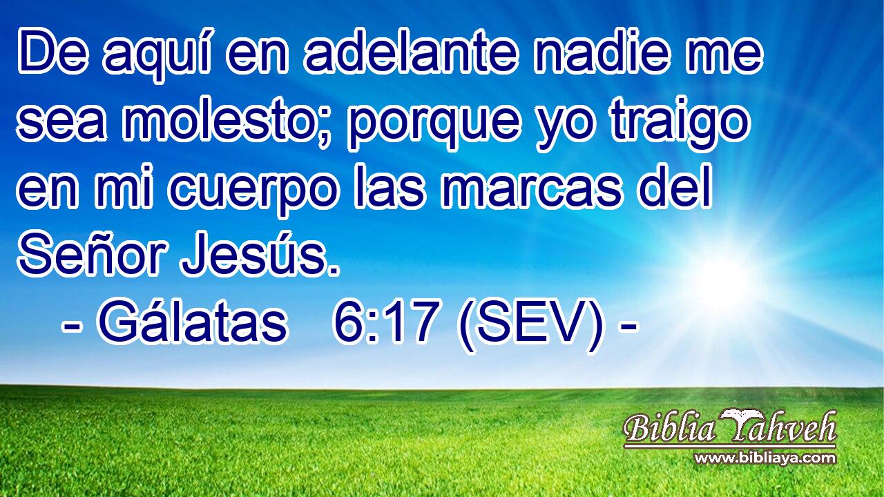 De aquí en adelante nadie me sea molesto; porque yo traigo en mi cuerpo las marcas del Señor Jesús.