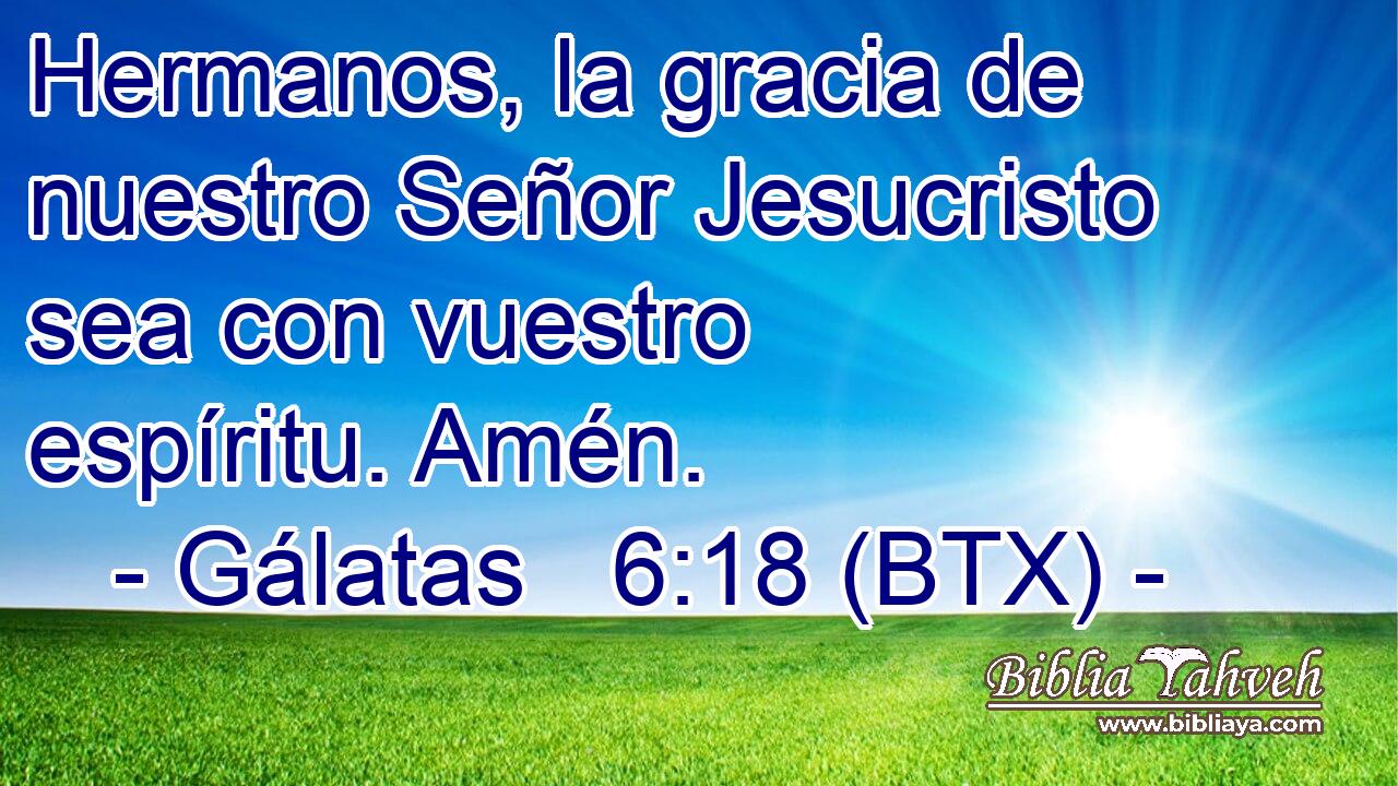Hermanos, la gracia de nuestro Señor Jesucristo sea con vuestro espíritu. Amén.
