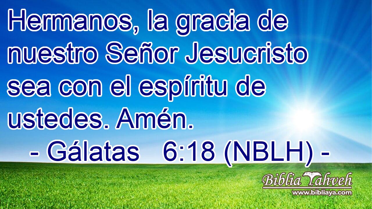  Hermanos, la gracia de nuestro Señor Jesucristo sea con el espíritu de ustedes. Amén. 
