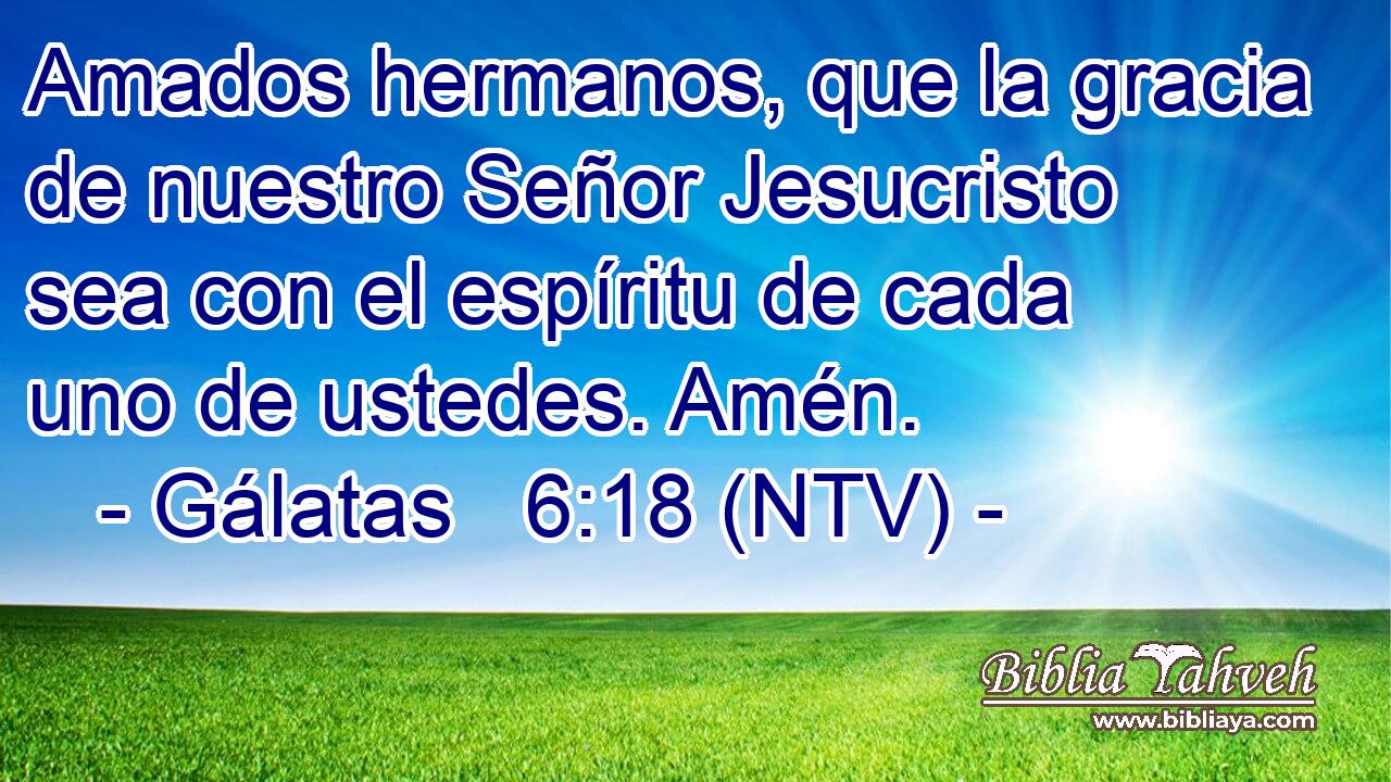 Amados hermanos, que la gracia de nuestro Señor Jesucristo sea con el espíritu de cada uno de ustedes. Amén.