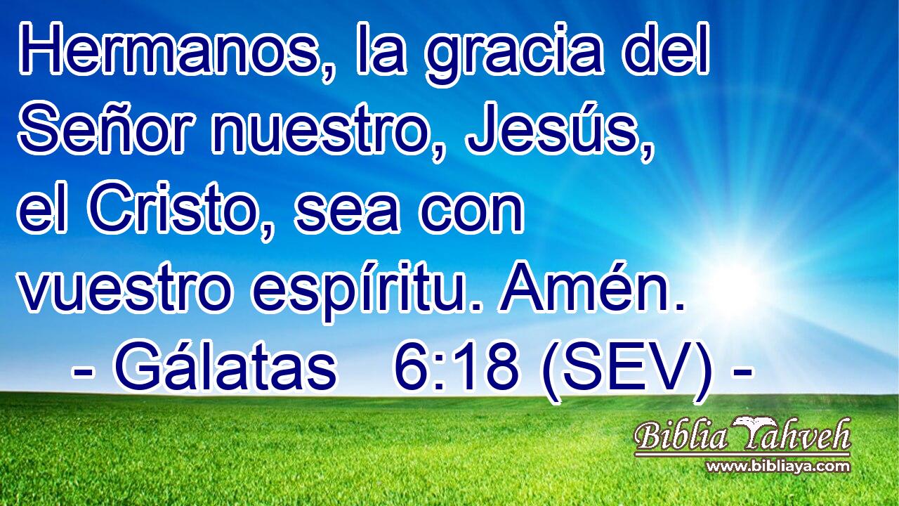 Hermanos, la gracia del Señor nuestro, Jesús, el Cristo, sea con vuestro espíritu. Amén.