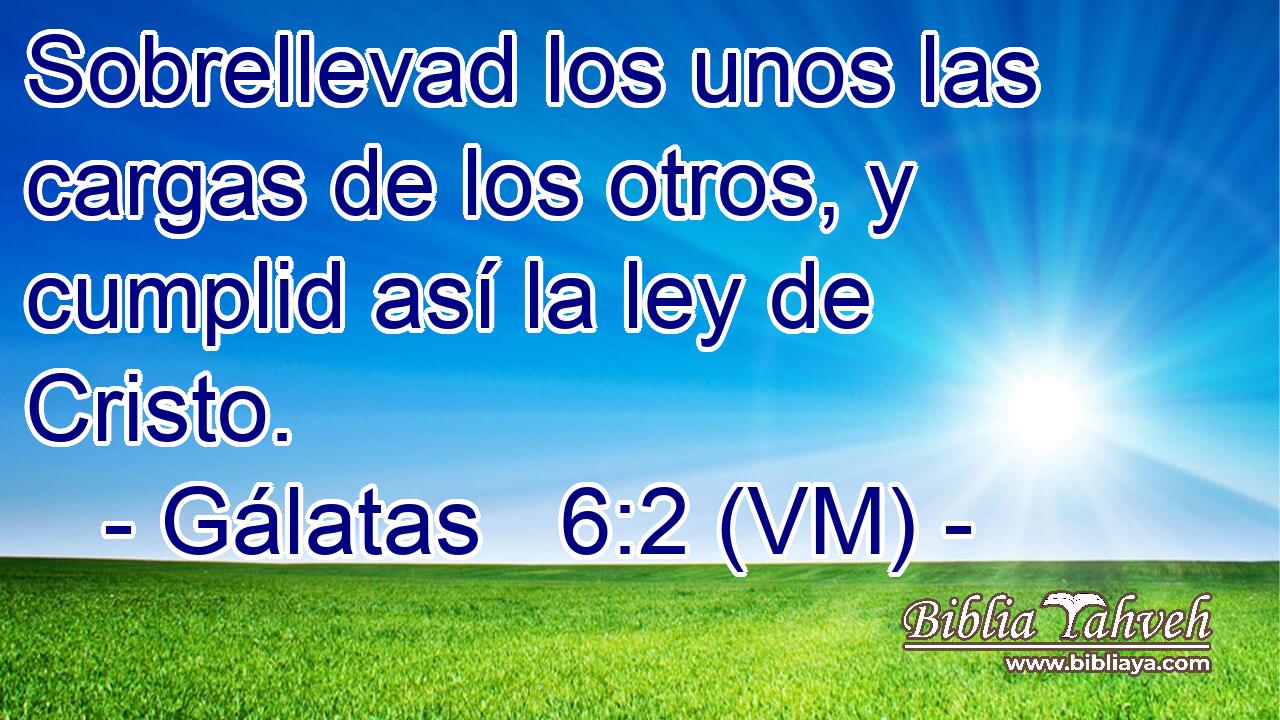  Sobrellevad los unos las cargas de los otros, y cumplid así la ley de Cristo. 