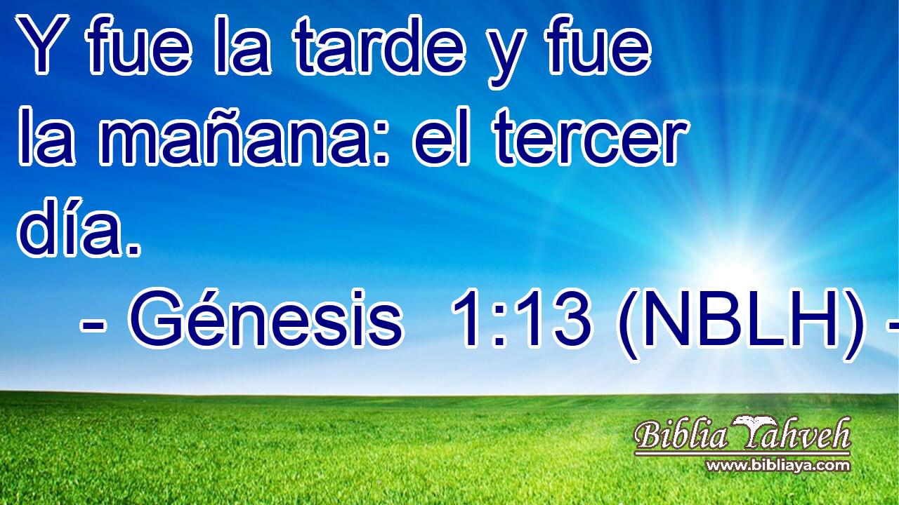  Y fue la tarde y fue la mañana: el tercer día. 