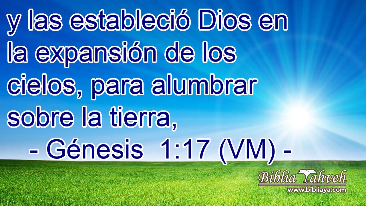  y las estableció Dios en la expansión de los cielos, para alumbrar sobre la tierra, 