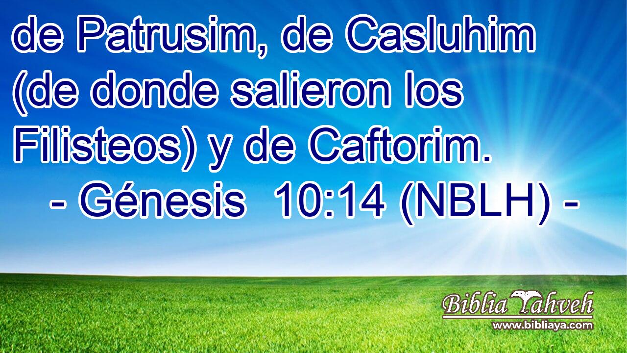  de Patrusim, de Casluhim (de donde salieron los Filisteos) y de Caftorim. 