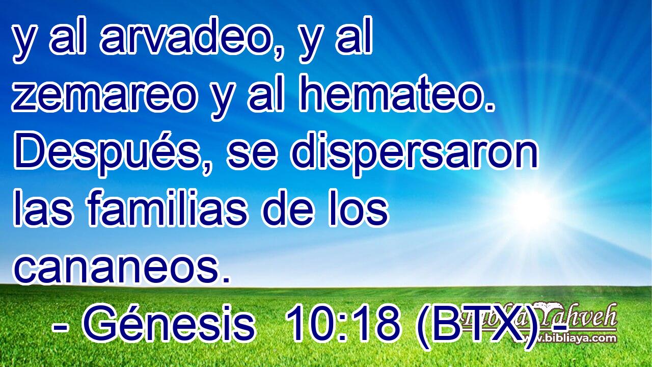 y al arvadeo, y al zemareo y al hemateo. Después, se dispersaron las familias de los cananeos.