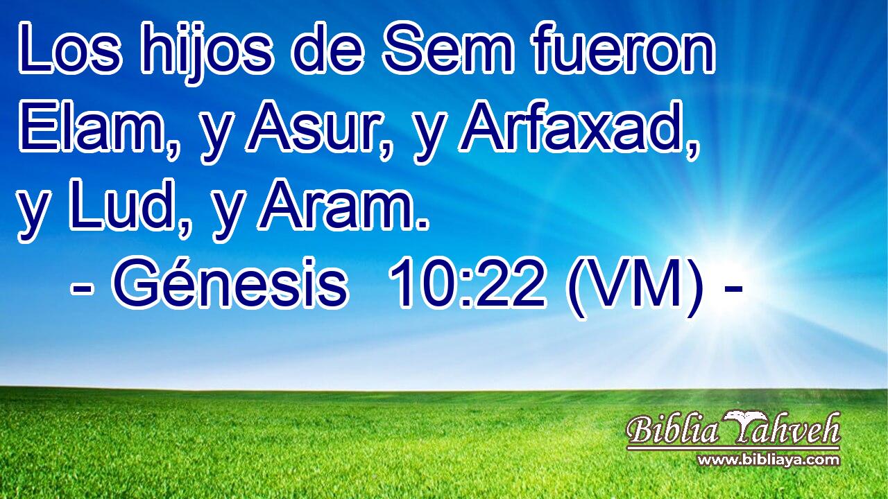  Los hijos de Sem fueron Elam, y Asur, y Arfaxad, y Lud, y Aram. 