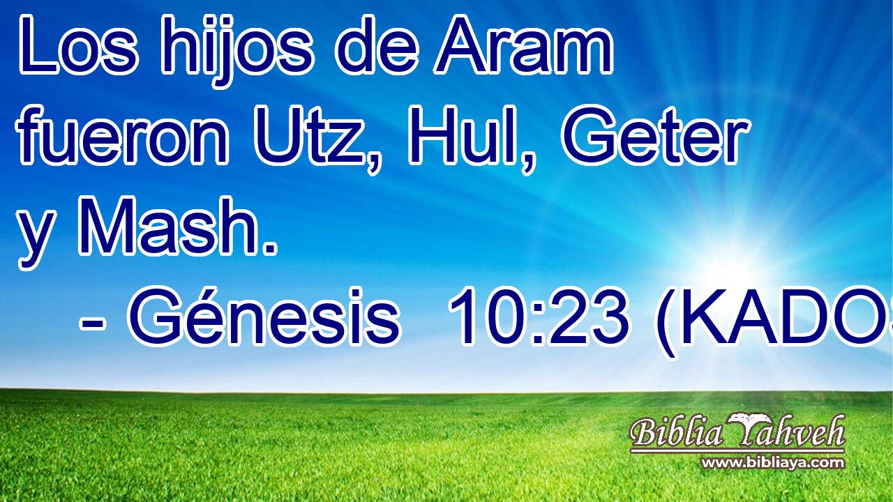  Los hijos de Aram fueron Utz, Hul, Geter y Mash. 