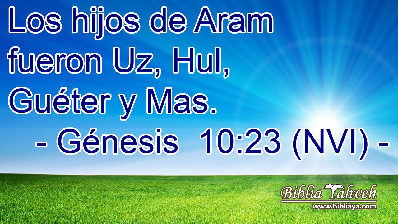  Los hijos de Aram fueron Uz, Hul, Guéter y Mas. 