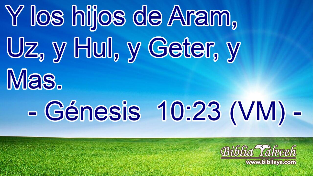  Y los hijos de Aram, Uz, y Hul, y Geter, y Mas. 