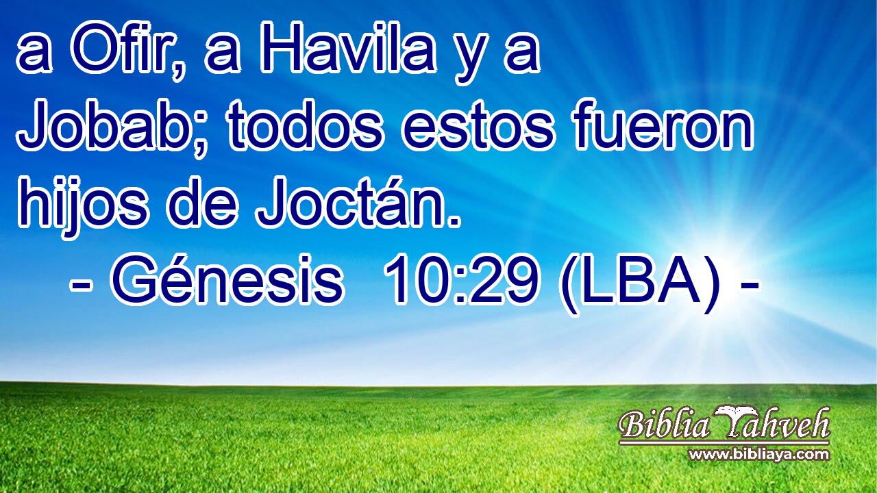 a Ofir, a Havila y a Jobab; todos estos fueron hijos de Joctán.