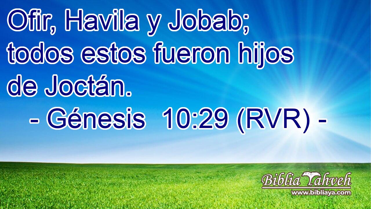 Ofir, Havila y Jobab; todos estos fueron hijos de Joctán.