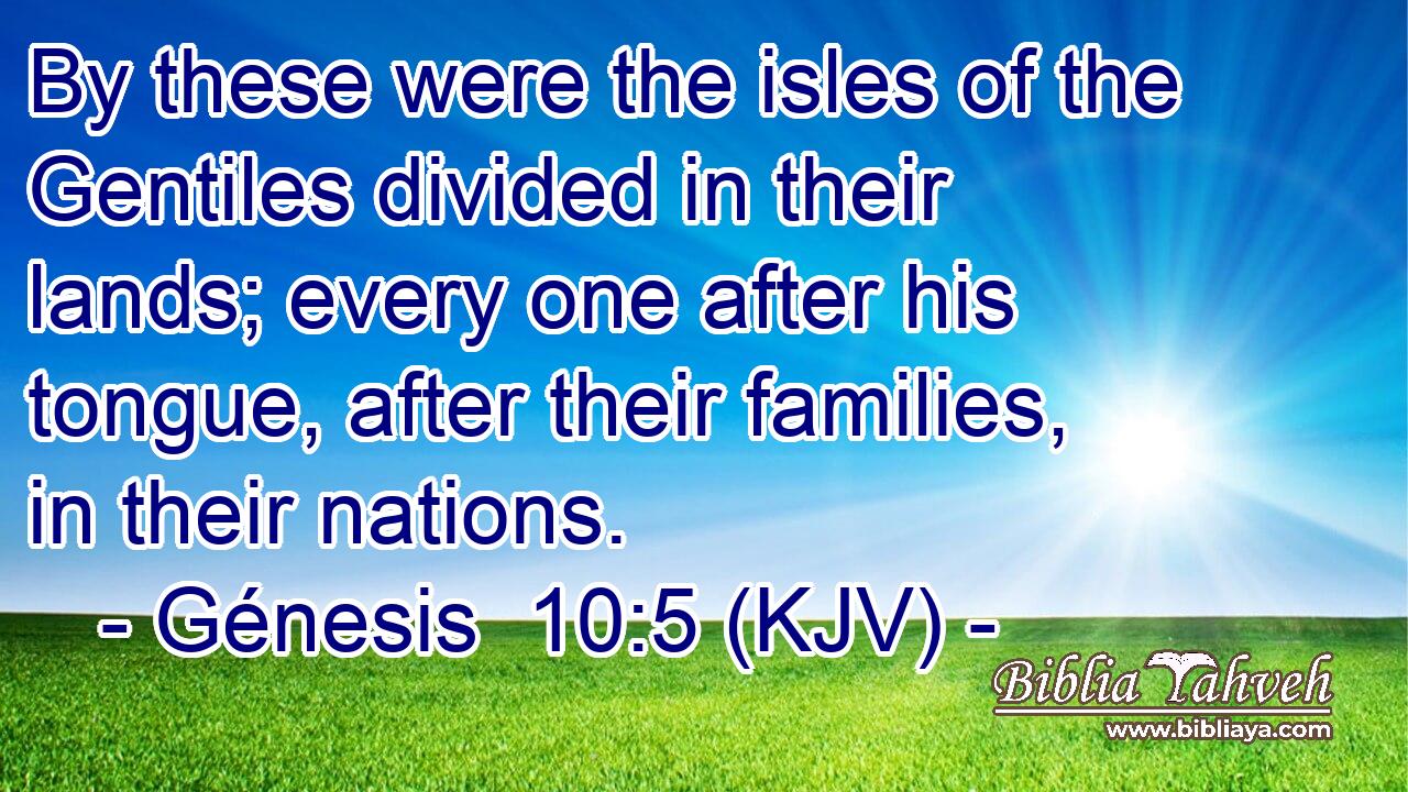 By these were the isles of the Gentiles divided in their lands; every one after his tongue, after their families, in their nations.