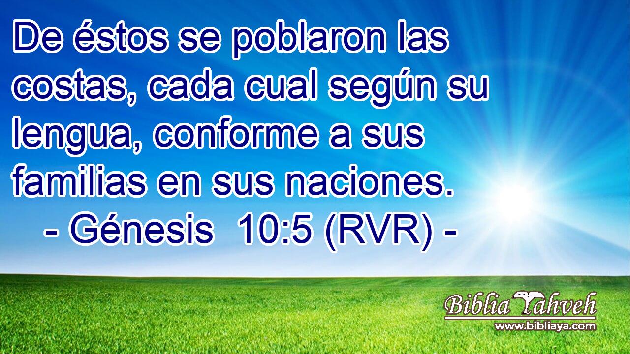 De éstos se poblaron las costas, cada cual según su lengua, conforme a sus familias en sus naciones.