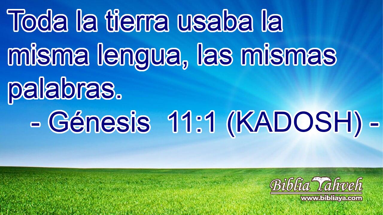  Toda la tierra usaba la misma lengua, las mismas palabras. 