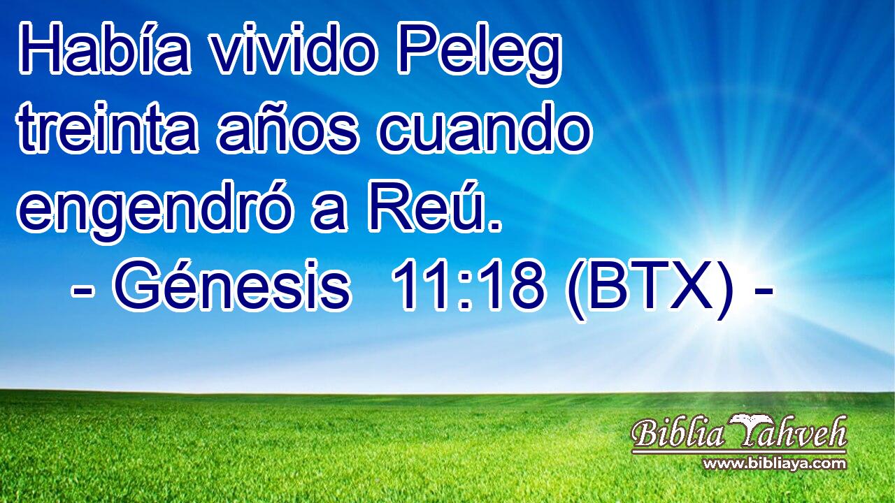 Había vivido Peleg treinta años cuando engendró a Reú.
