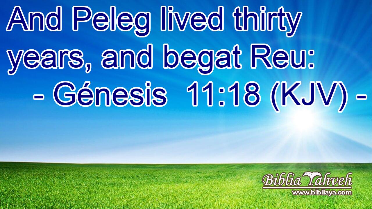 And Peleg lived thirty years, and begat Reu: