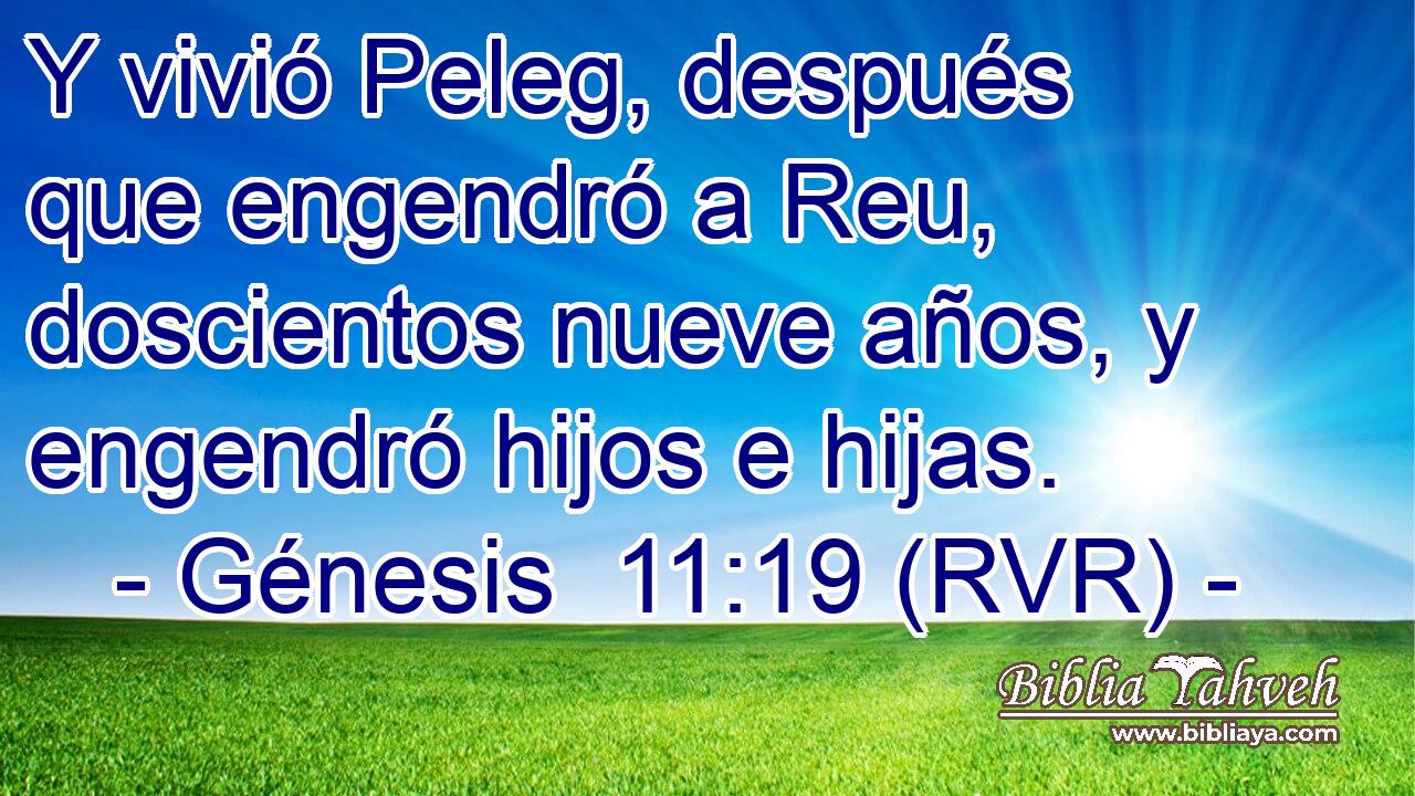 Y vivió Peleg, después que engendró a Reu, doscientos nueve años, y engendró hijos e hijas.