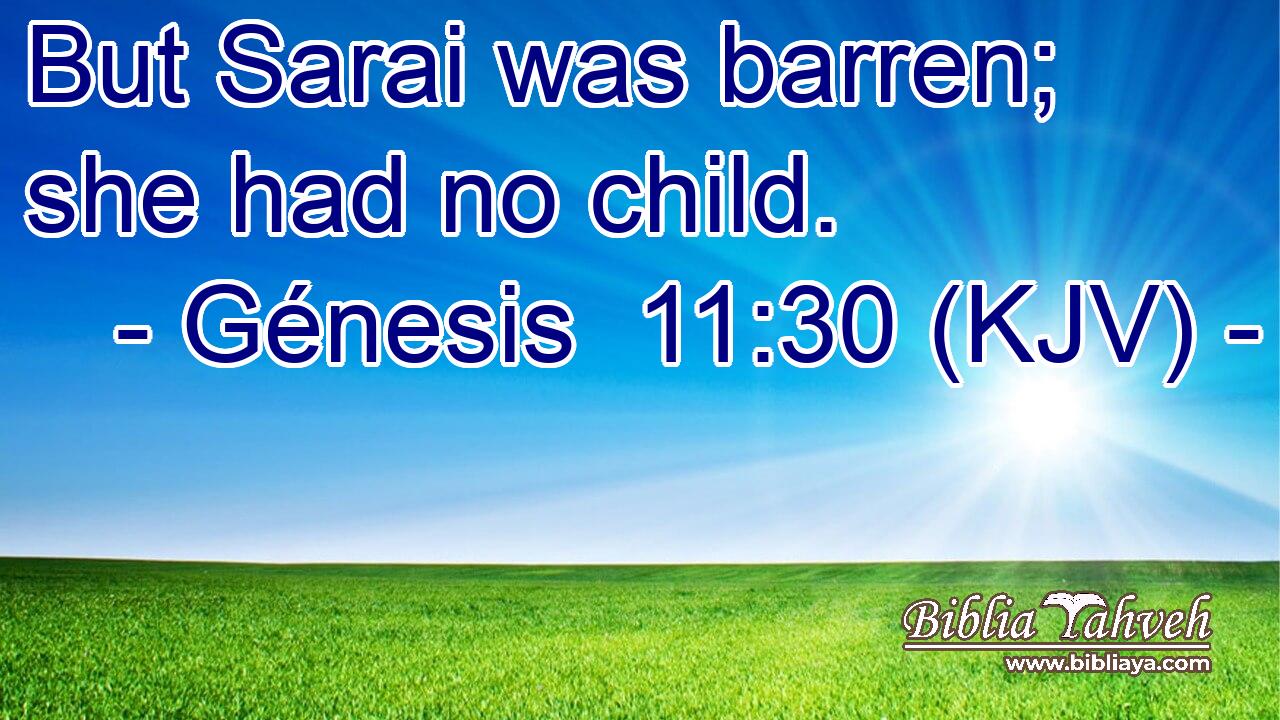 But Sarai was barren; she had no child.
