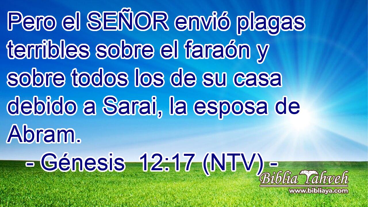Pero el SEÑOR envió plagas terribles sobre el faraón y sobre todos los de su casa debido a Sarai, la esposa de Abram.