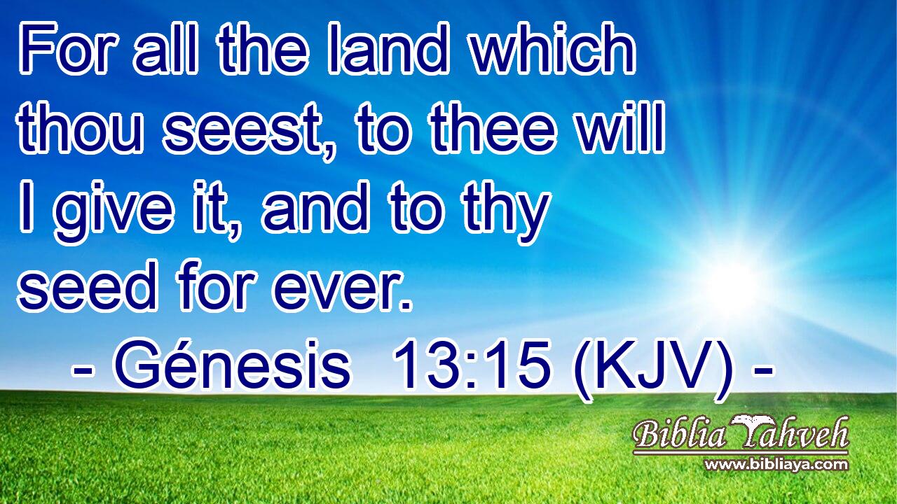 For all the land which thou seest, to thee will I give it, and to thy seed for ever.