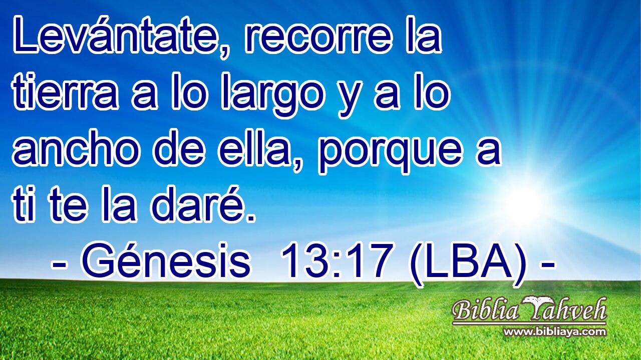 Levántate, recorre la tierra a lo largo y a lo ancho de ella, porque a ti te la daré.