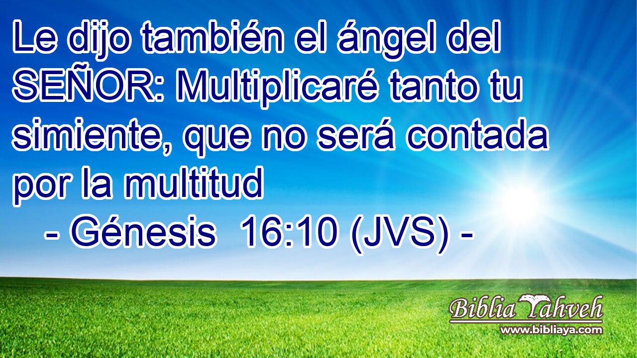 Le dijo también el ángel del SEÑOR: Multiplicaré tanto tu simiente, que no será contada por la multitud