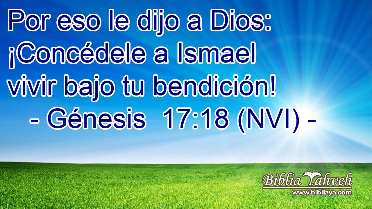  Por eso le dijo a Dios: ¡Concédele a Ismael vivir bajo tu bendición! 