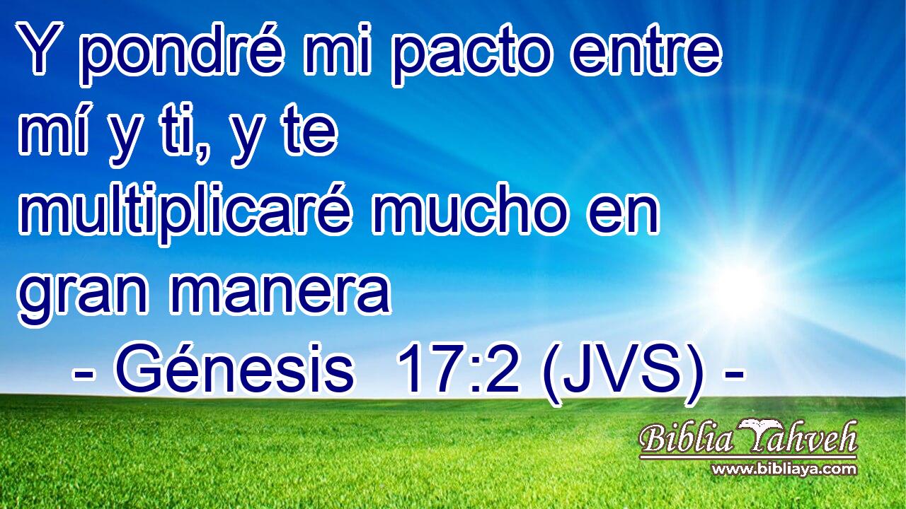 Y pondré mi pacto entre mí y ti, y te multiplicaré mucho en gran manera