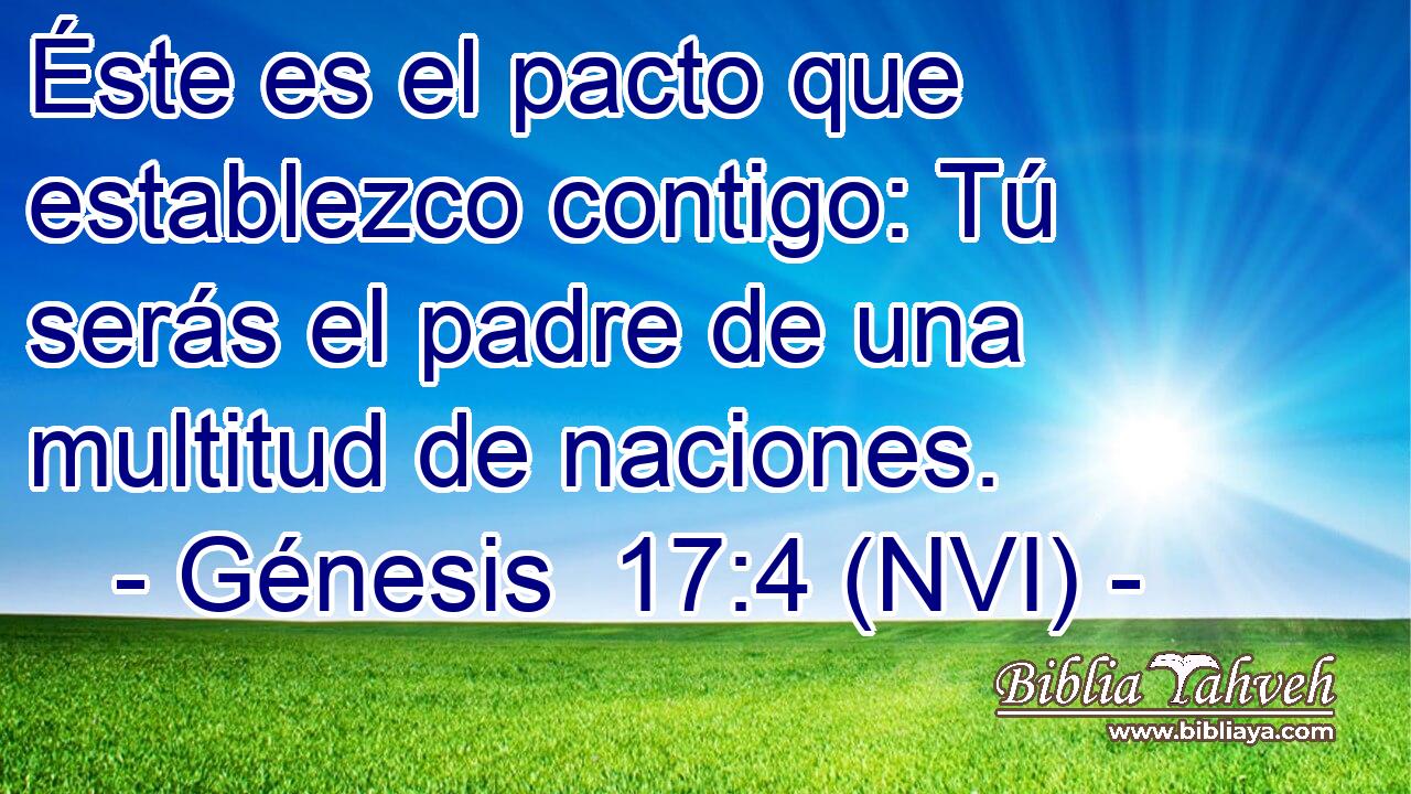  Éste es el pacto que establezco contigo: Tú serás el padre de una multitud de naciones. 