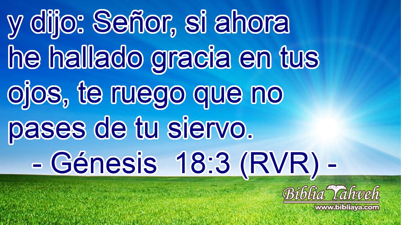 y dijo: Señor, si ahora he hallado gracia en tus ojos, te ruego que no pases de tu siervo.