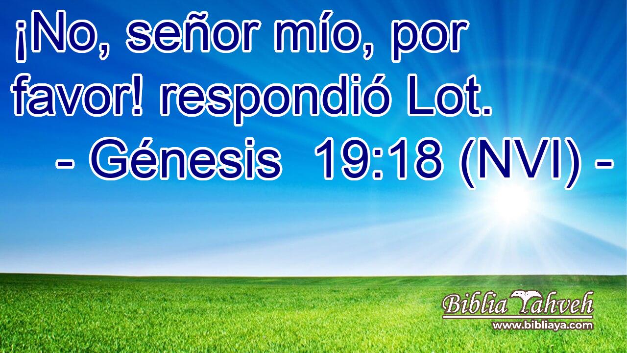  ¡No, señor mío, por favor! respondió Lot. 