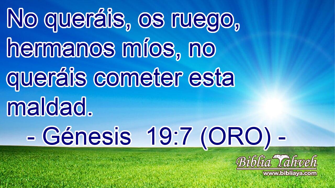  No queráis, os ruego, hermanos míos, no queráis cometer esta maldad. 