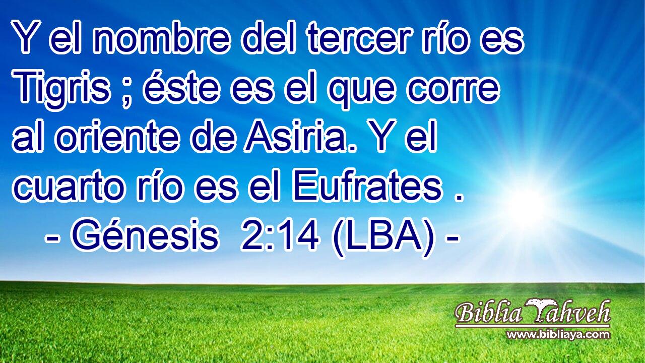Y el nombre del tercer río es Tigris ; éste es el que corre al oriente de Asiria. Y el cuarto río es el Eufrates .