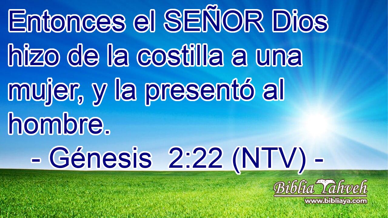 Entonces el SEÑOR Dios hizo de la costilla a una mujer, y la presentó al hombre.