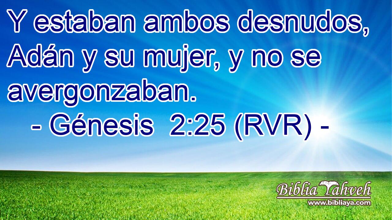 Y estaban ambos desnudos, Adán y su mujer, y no se avergonzaban.