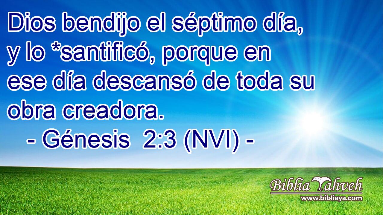  Dios bendijo el séptimo día, y lo *santificó, porque en ese día descansó de toda su obra creadora. 