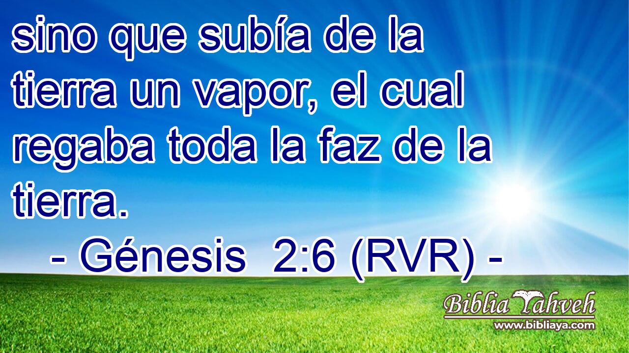 sino que subía de la tierra un vapor, el cual regaba toda la faz de la tierra.