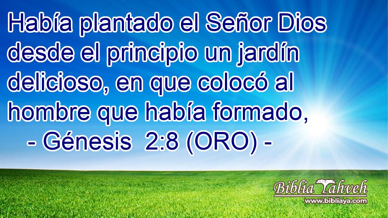  Había plantado el Señor Dios desde el principio un jardín delicioso, en que colocó al hombre que había formado, 