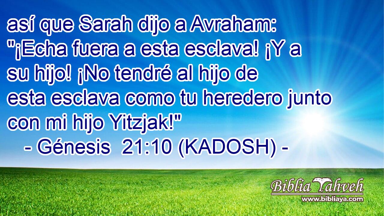  así que Sarah dijo a Avraham: 