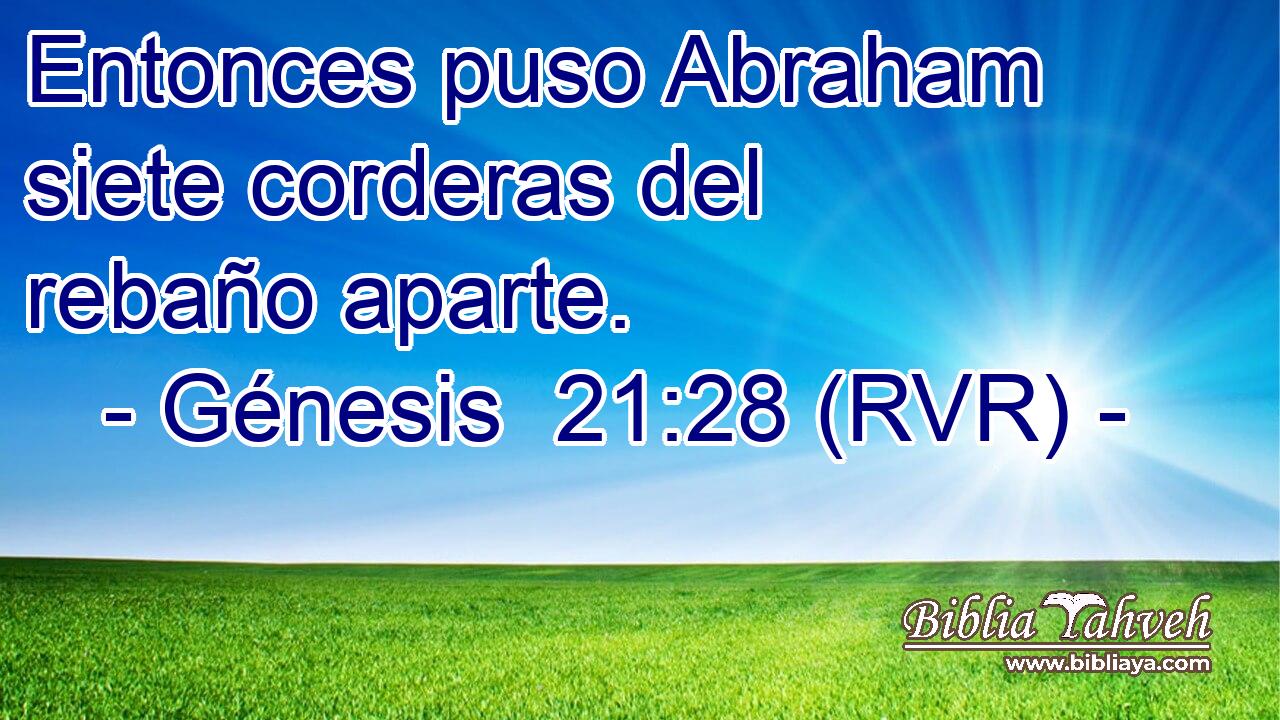 Entonces puso Abraham siete corderas del rebaño aparte.
