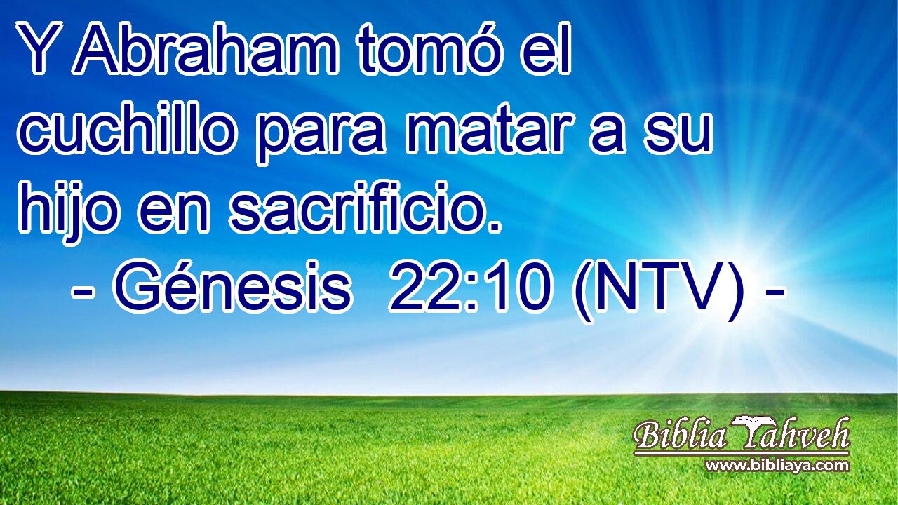 Y Abraham tomó el cuchillo para matar a su hijo en sacrificio.