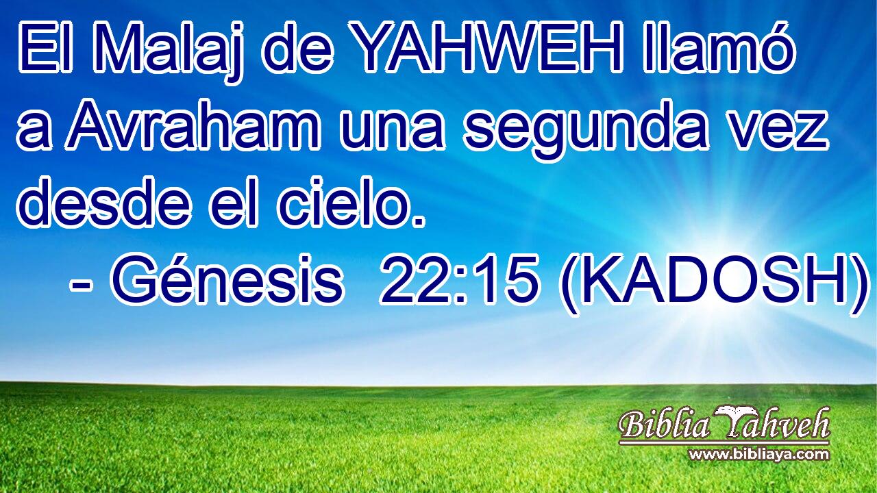  El Malaj de YAHWEH llamó a Avraham una segunda vez desde el cielo. 