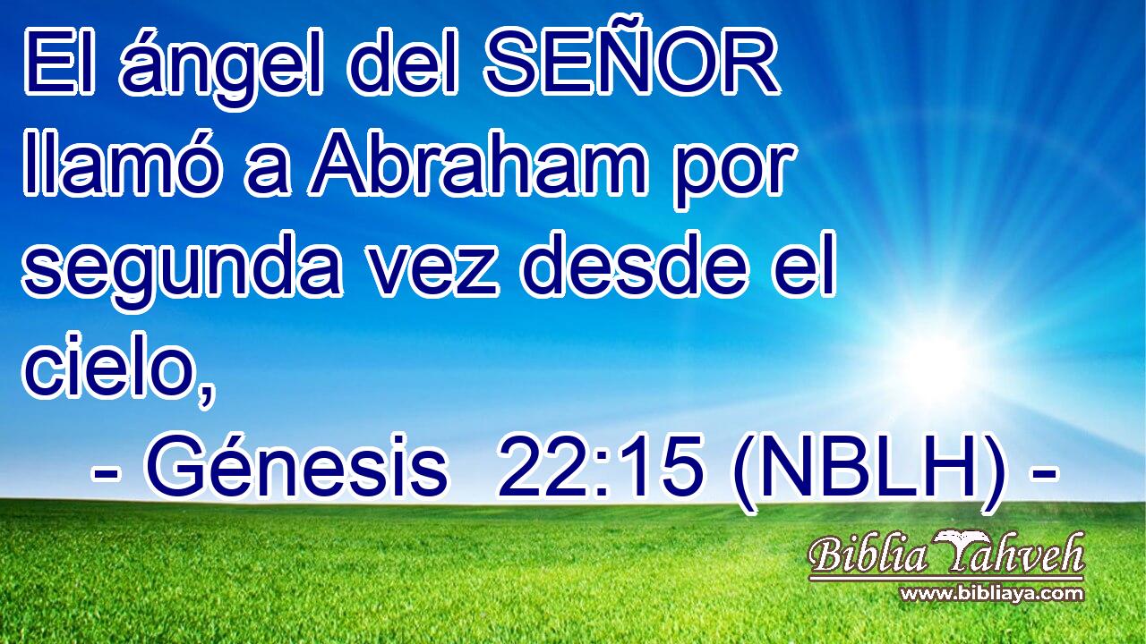  El ángel del SEÑOR llamó a Abraham por segunda vez desde el cielo, 