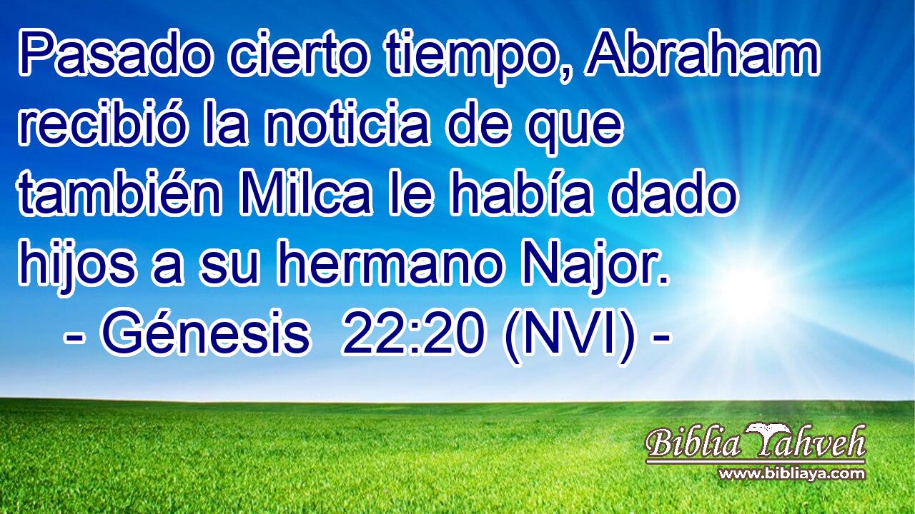  Pasado cierto tiempo, Abraham recibió la noticia de que también Milca le había dado hijos a su hermano Najor. 