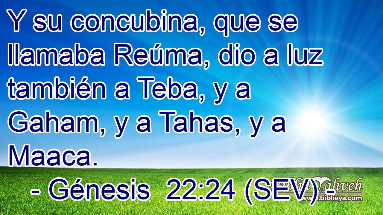 Y su concubina, que se llamaba Reúma, dio a luz también a Teba, y a Gaham, y a Tahas, y a Maaca.