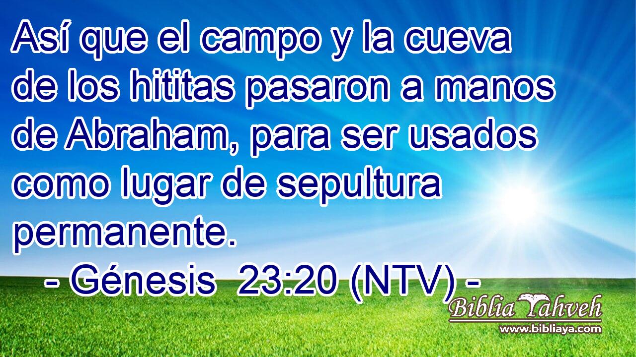 Así que el campo y la cueva de los hititas pasaron a manos de Abraham, para ser usados como lugar de sepultura permanente.