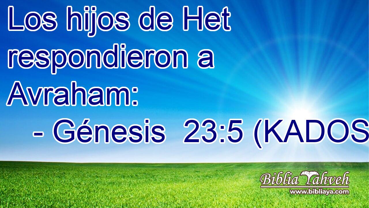 Los hijos de Het respondieron a Avraham: 