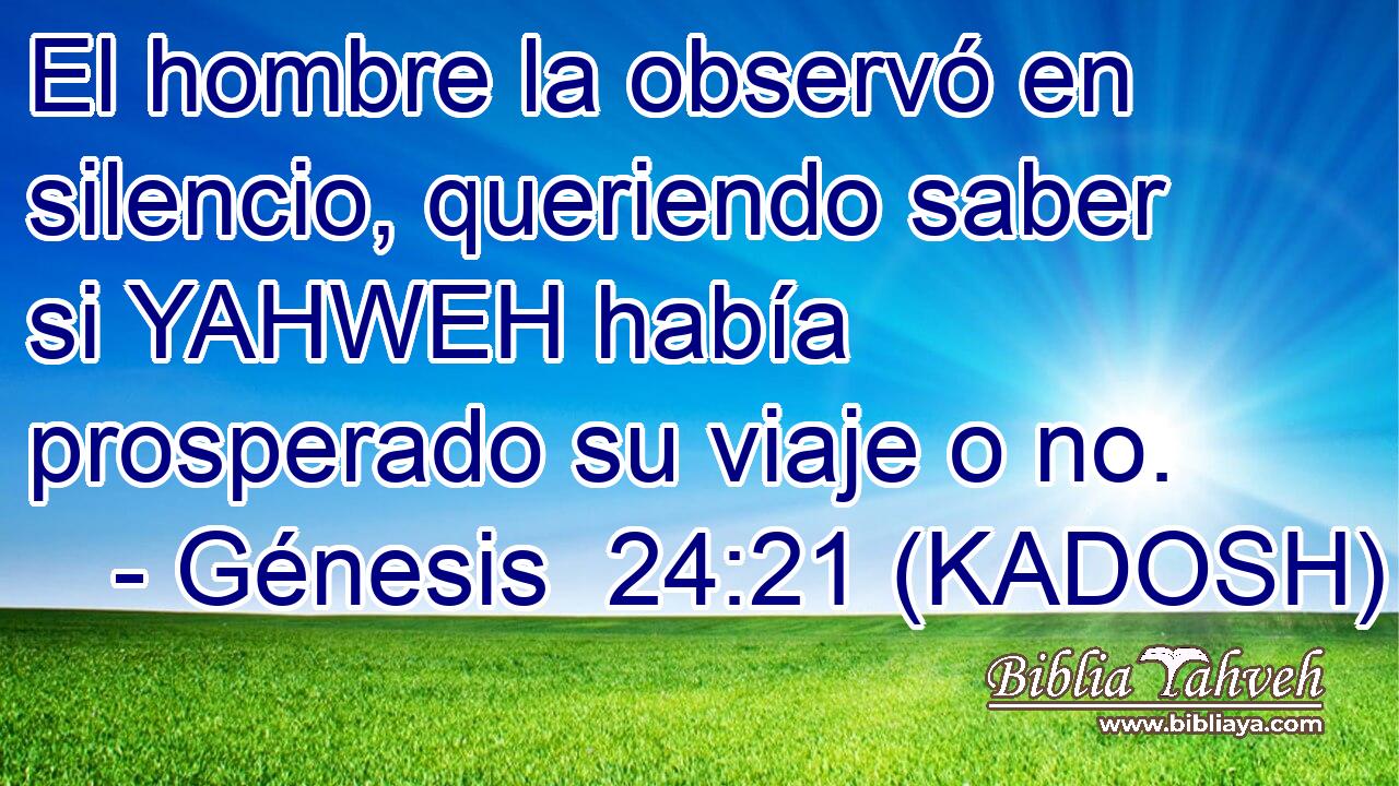  El hombre la observó en silencio, queriendo saber si YAHWEH había prosperado su viaje o no. 